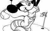 Golf Mickey Golfing Coloring Mouse sketch template