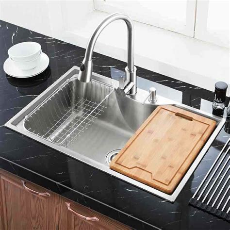 modern kitchen sink overmount  stainless steel single bowl kitchen