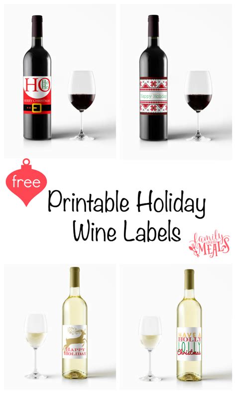 printable holiday wine labels family fresh meals