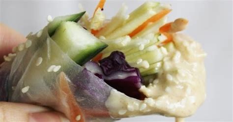 a lighter lunch raw spring rolls with vegan dipping sauces mindbodygreen
