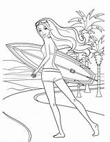 Barbie Kolorowanki Pobarvanke Coloriage Surfing Imprimer Colorir Desenhos Kolorowanka Otroke Raskraska Robe sketch template