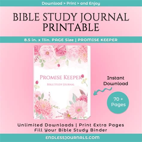 bible study journal printable promise keeper endless journals