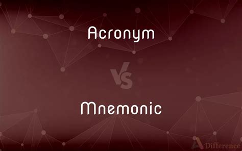acronym  mnemonic whats  difference