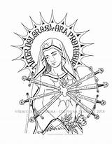 Lady Coloring Pages Sorrows Mary Catholic Fatima Sorrow Delphina Rose Sorrowful Drawing Mother Getdrawings Getcolorings Para Colorear Printable Jesus Choose sketch template