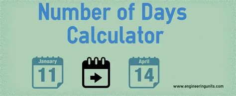 number  days calculator engineering units