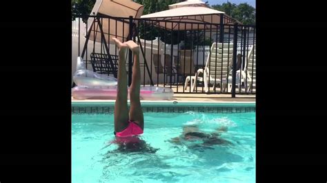 handstand contest in the pool youtube