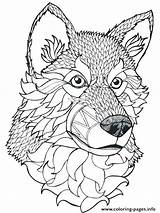 Wolf Coloring Pages Detailed Realistic Printable Getcolorings Color sketch template