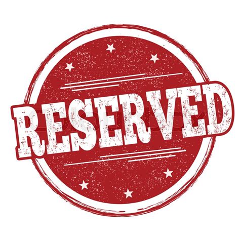 reserved sign  stamp  white stock vector colourbox