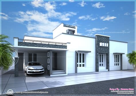 contemporary single floor home   sq ft kerala home design