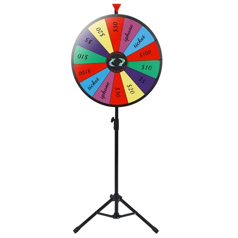zenstyle  spin wheel  prizes  stand height adjustable  slots color prize wheel