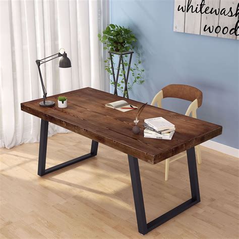 solid wood office desk denar industrial desk    solid wood