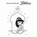 Disney Coloring Pages Dots Connect Dot Colouring Genie Small Aladdin Aladdins Worksheets Kids Ones Little Magic Jasmine Character sketch template