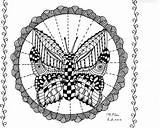 Zentangle Vlinder sketch template