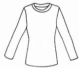 Sleeve Shirt Long Clipart Longsleeve Drawing Template Cliparts Jersey Blank Clip Plain Colouring Flat Coloring Sketch Pages Basketball Tee Easy sketch template