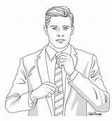 Coloring Pages Suit Adult Male sketch template