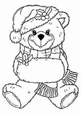 Coloring Christmas Bear Pages Teddy Choose Board sketch template