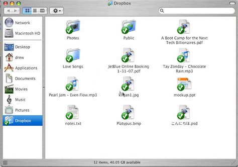 dropbox synch  files  mac linux pc  web  red ferret journal