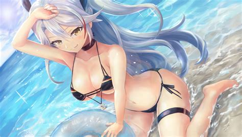 anthropomorphism azur lane barefoot bikini ko 31 long hair