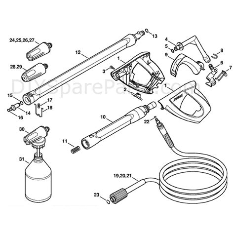 stihl   pressure washer   parts diagram spray gun