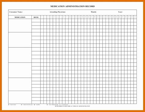blank chart templates  document template medication