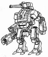 Mech Robot Mecha Battletech Fiction Albino Clan sketch template