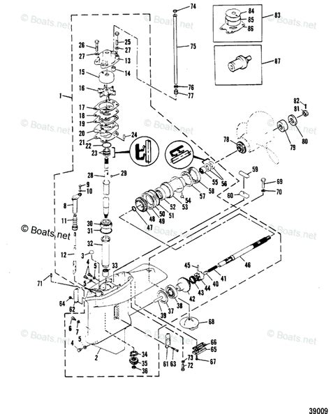 mariner outboard hp oem parts diagram  gearhousing assembly boatsnet