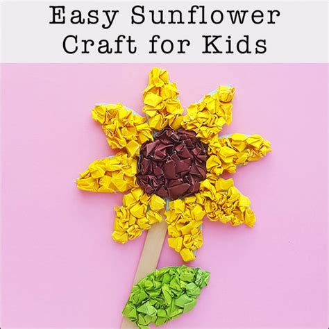 easy  inexpensive paper sunflower craft  kids   template