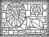 Stained Glass Coloring Pages Window Printable Medieval Clipart Colouring Adults Jesus Patterns Easter Lion Christmas Church Faith Print Kids Windows sketch template