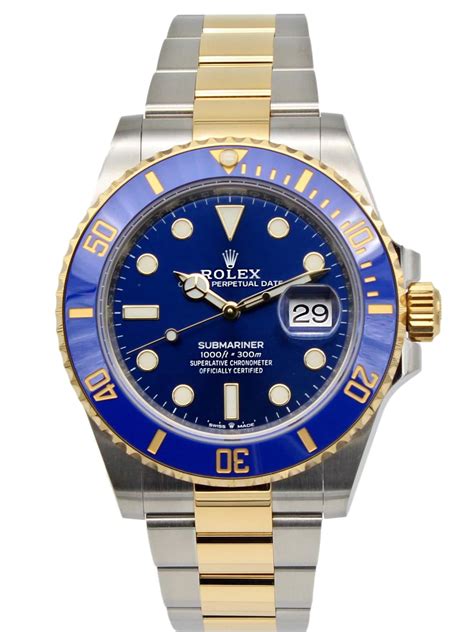 rolex submariner  tone blue dial mm mens  lb luxury