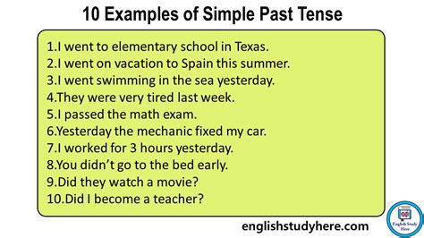 examples  simple  tense english study