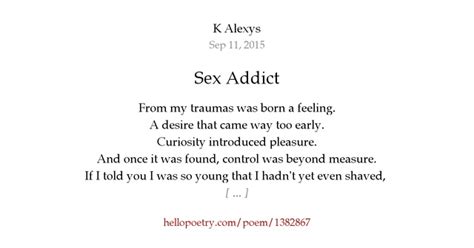sex addict by k alexys hello poetry