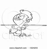 Cartoon Throw Preparing Running Boy Illustration Toonaday Javelin Royalty Clipart Lineart Outline Vector 2021 sketch template