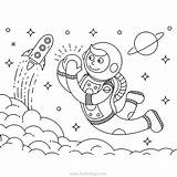 Astronaut Exploring sketch template