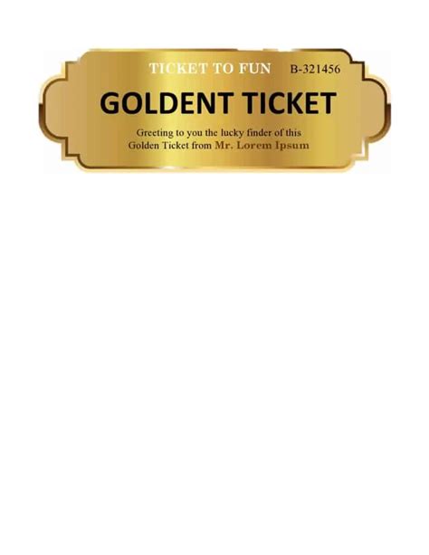 golden ticket templates