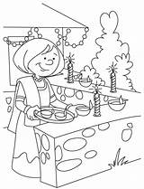 Diwali Coloring Festival Pages Kids Drawing Colouring Happy Sketch Deepavali Sketches Thailand Easy Printable Drawings Sheets Painting Children Light Clipart sketch template