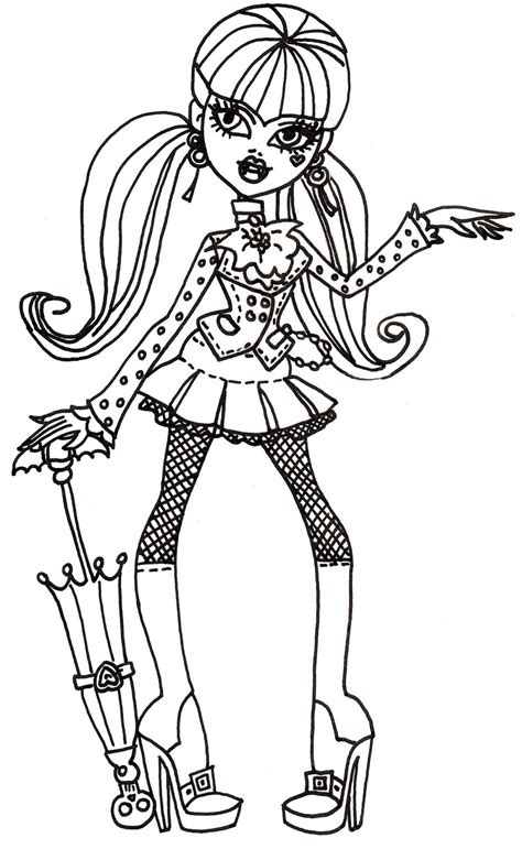 printable monster high coloring pages  draculaura coloring sheet