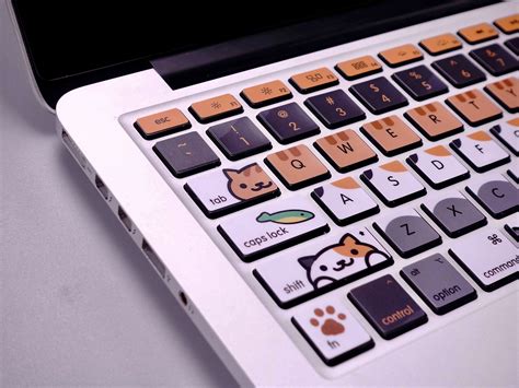 happy cat keyboard stickers macbook air  vinyl keyboard etsy