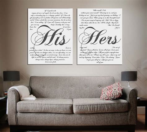 his and her vows on canvas personalized wall art
