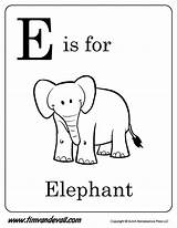 Printable Elephant Letter Coloring Alphabet Timvandevall Preschool Printables Kids Tim Starts Pdf sketch template