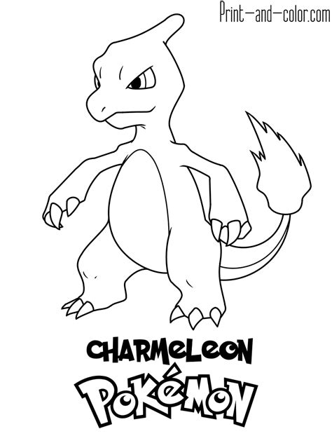 pokemon charmeleon coloring page charmeleon coloring pages printable