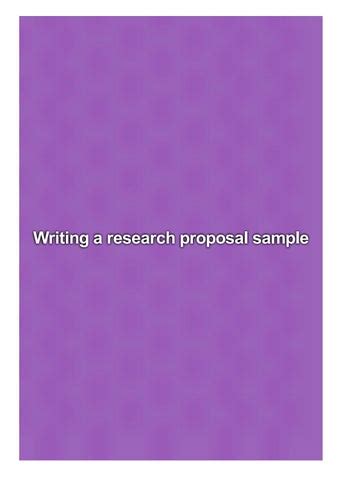 writing  research proposal sample  mamspecar issuu