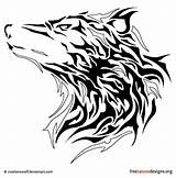 Lobo Howling Lobos Tribales Izzy Rast Freetattoodesigns sketch template