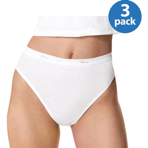 Hanes Women S Cotton Hi Cut Panties 3 Pack