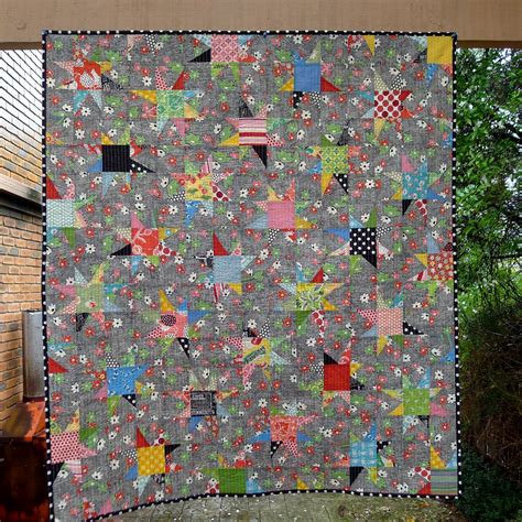 cabbage quilts wonky stars quilted bound hung