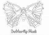 Butterfly Mask Cut Coloring Printable Kids Girls Print Pages sketch template