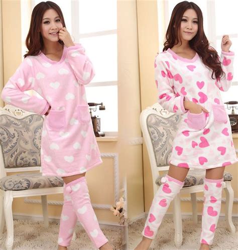 free shipping hot sale 4 colours footed pajamas women ladies night robe warm sexy pajamas sleep