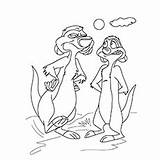 Meerkat Coloring Pages Top Timon Getcolorings Color sketch template