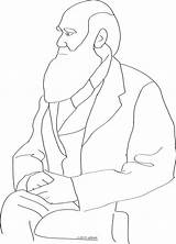 Darwin Charles Drawing Drawings Portrait Line Project Wordpress sketch template