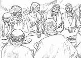 Coloring Supper Last Thursday Holy Pages Jesus sketch template