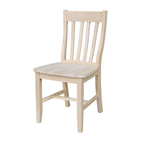 international concepts unfinished wood dining chair set    p